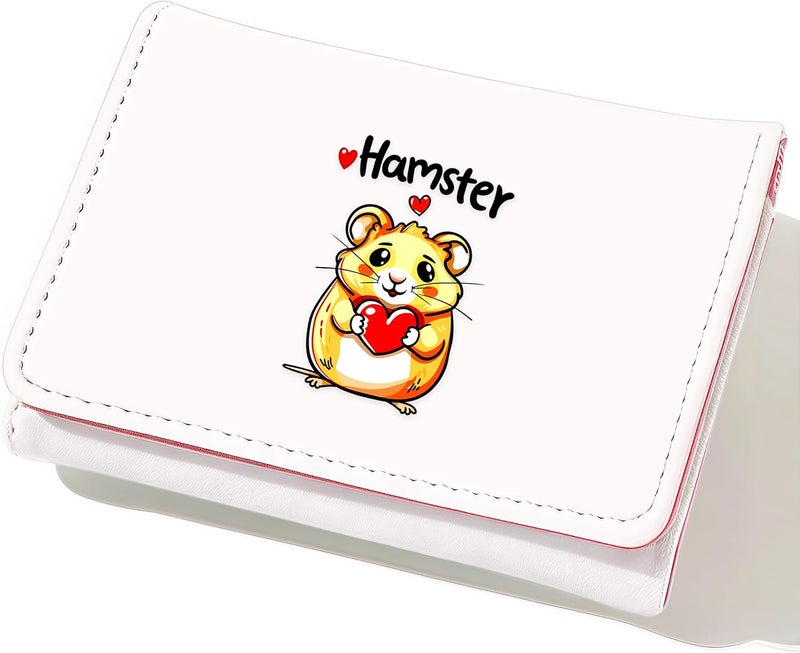 BJDAMAI Hamster Wallet For Teens Kids Girls Age 6,7,8,9,10,11,12, Small Slim Thin Mini Compact Women Wallet, Animal Lovers Gifts Stuff, Cash Card Coin Pocket Window For Female! - Image 1